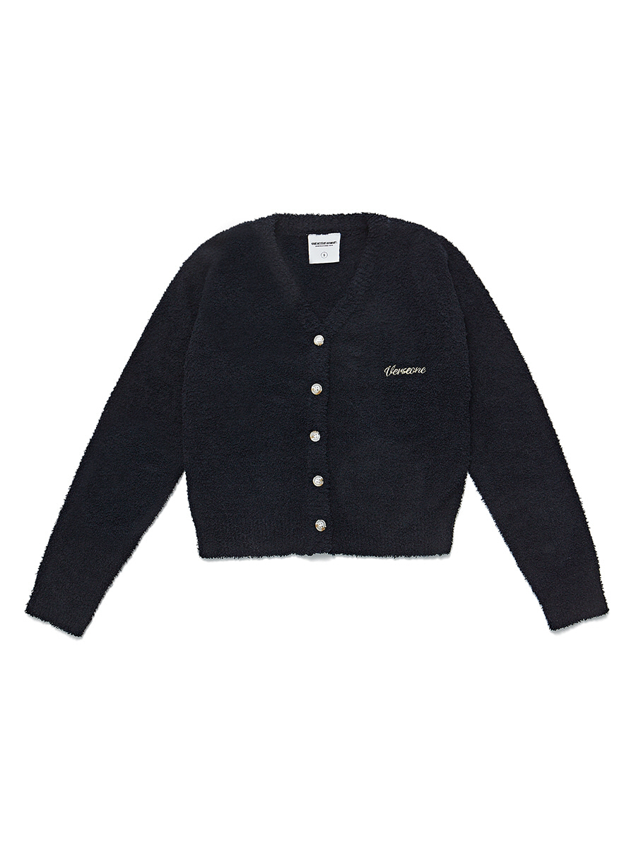 EMBROIDERED LOGO CARDIGAN BLACK(FOR WOMEN)