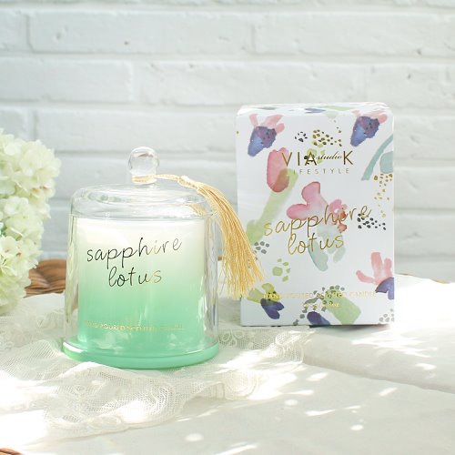 [완판] 사파이어 연꽃 캔들 - Sapphire lotus candle