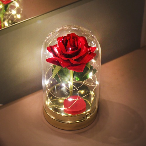 레드 트윙클 로즈 돔 LED 무드등 - red twinkle rose dome LED