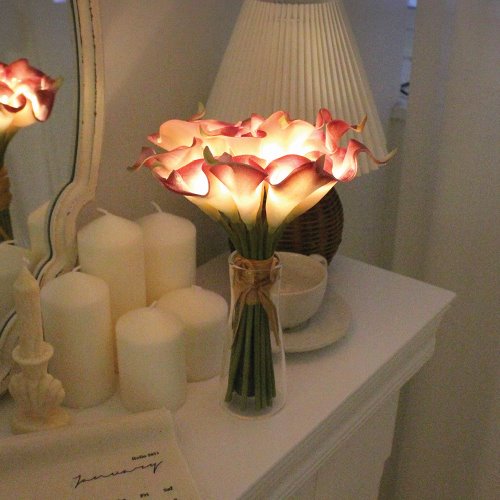 [완판] 로즈핑크 카라 부케 LED 무드등 - rose pink calla bouquet LED