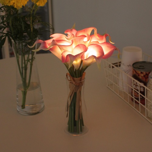 [19차 배송완료 /20차 배송중] 핑크 카라 부케 LED 무드등- pink calla bouquet LED
