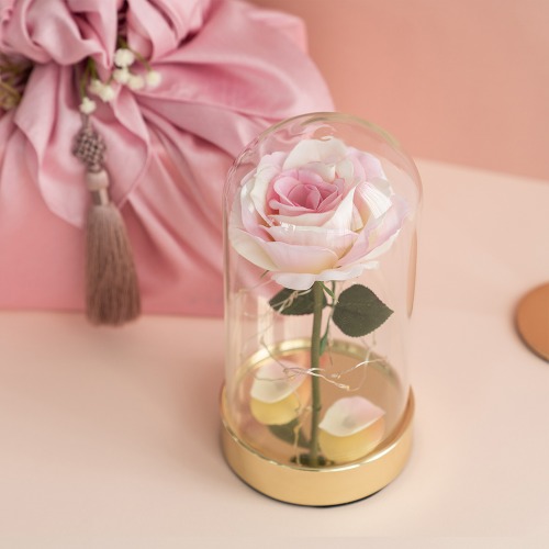[정.정선물] 골드 핑크 쁘띠 로즈돔 LED 무드등 - gold pink petit rose dome LED