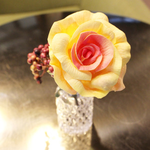 yellow orange elegance rose flower pen