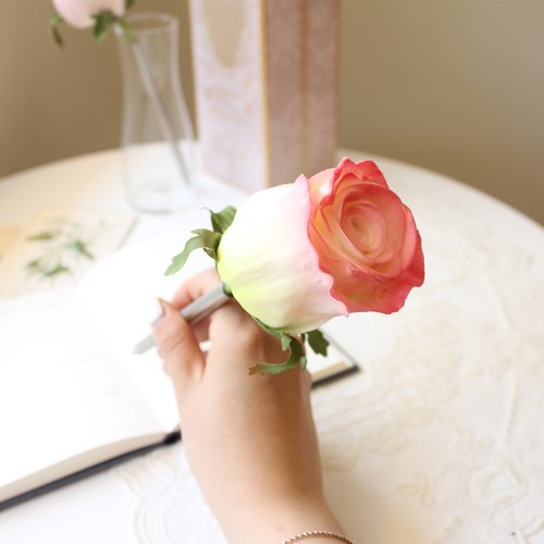 baby pink tiny rose flower pen