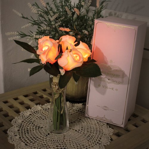 베이비 핑크 로즈 부케 LED 무드등- baby pink rose bouquet LED
