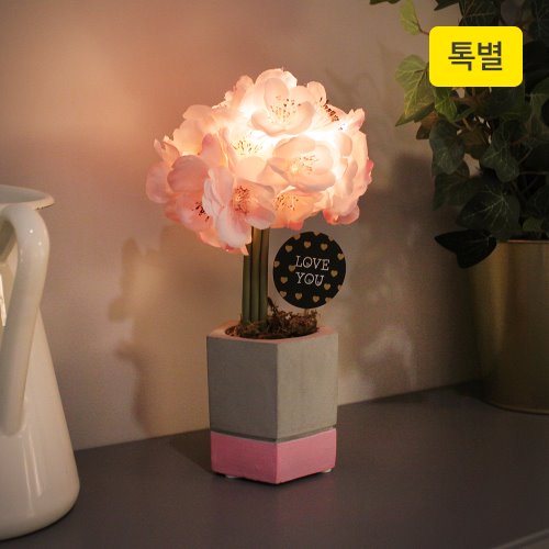 [비아케이] 큐티 핑크 벚꽃팟 LED 소품겸 무드등 [+선물포장] (톡별)