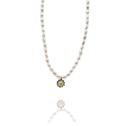실버 펄 데이지 N ( Silver pearl daisy necklace )