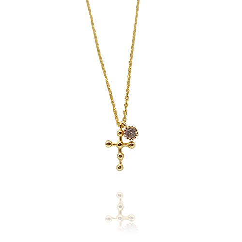 골드 달랑 십자가 N ( Gold dangled cross necklace )