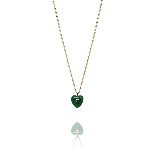 그린 제이드 하트 N  ( Green jade heart necklace )
