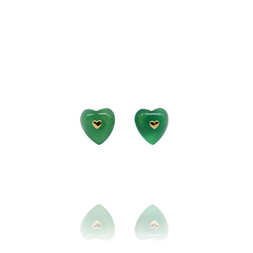 그린 제이드 하트 E ( Green jade heart earrings )