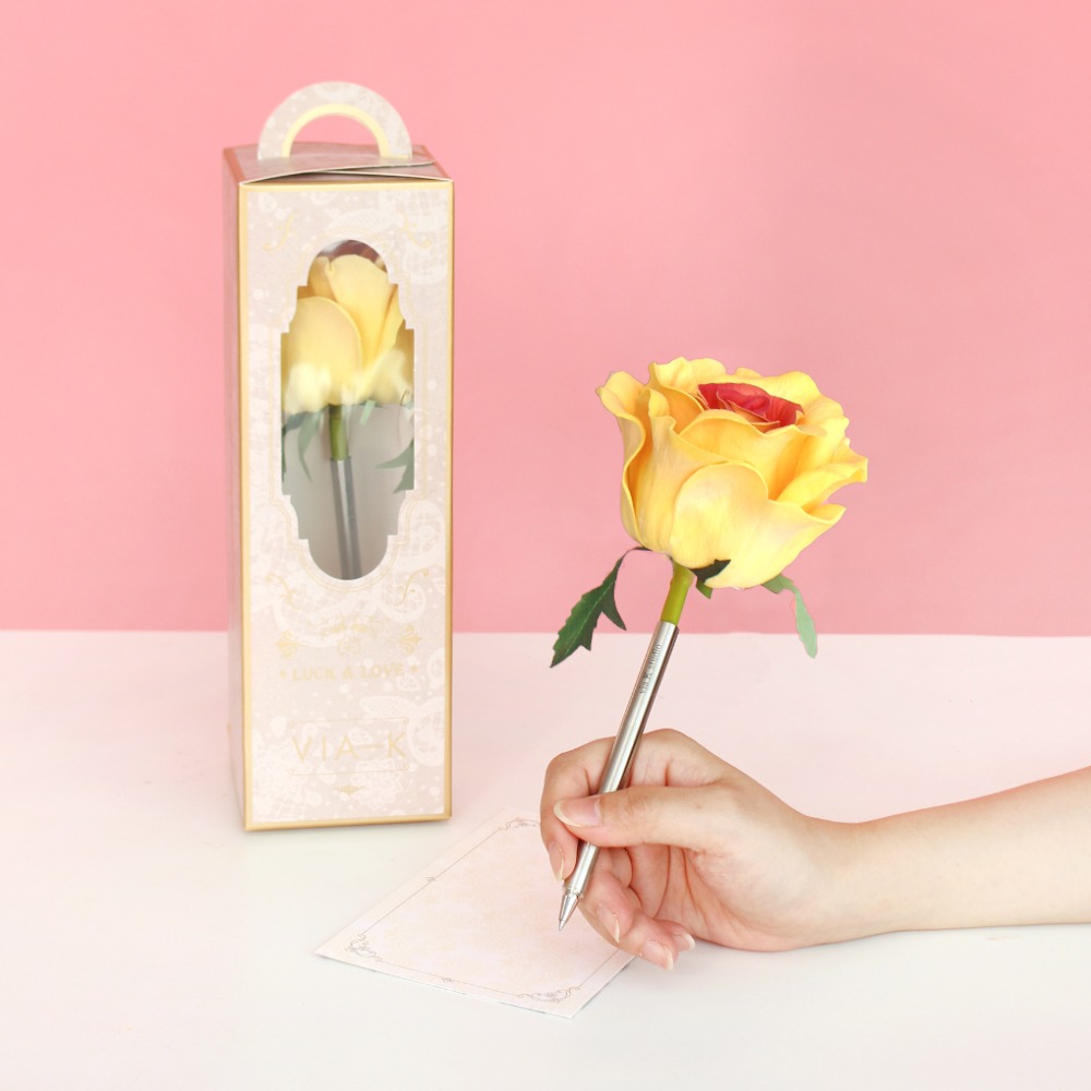 옐로우오렌지 엘레강스 로즈 장미 플라워펜 - yellow orange elegance rose flower pen