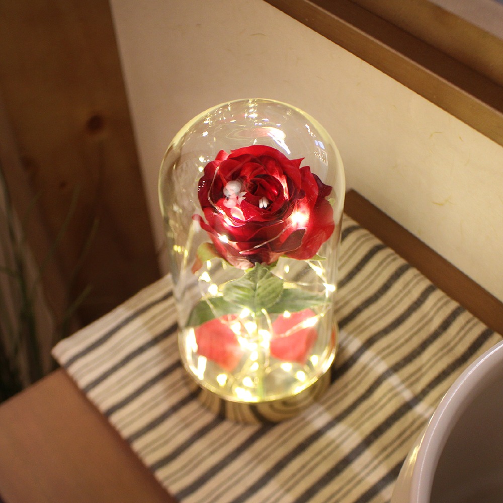 골드 레드 쁘띠 로즈돔 LED 무드등 - gold red petit rose dome LED