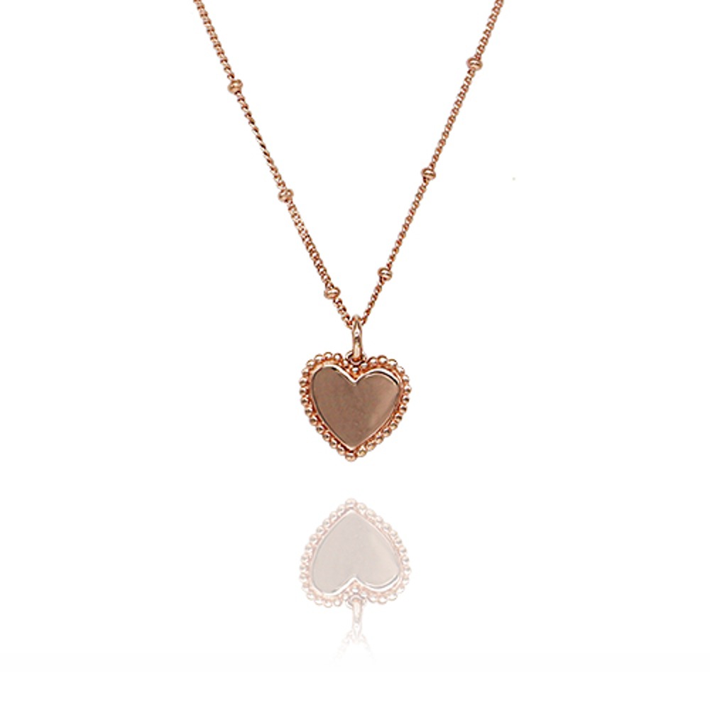 볼체인 하트 N (Ball chain heart necklace ) _ rose gold