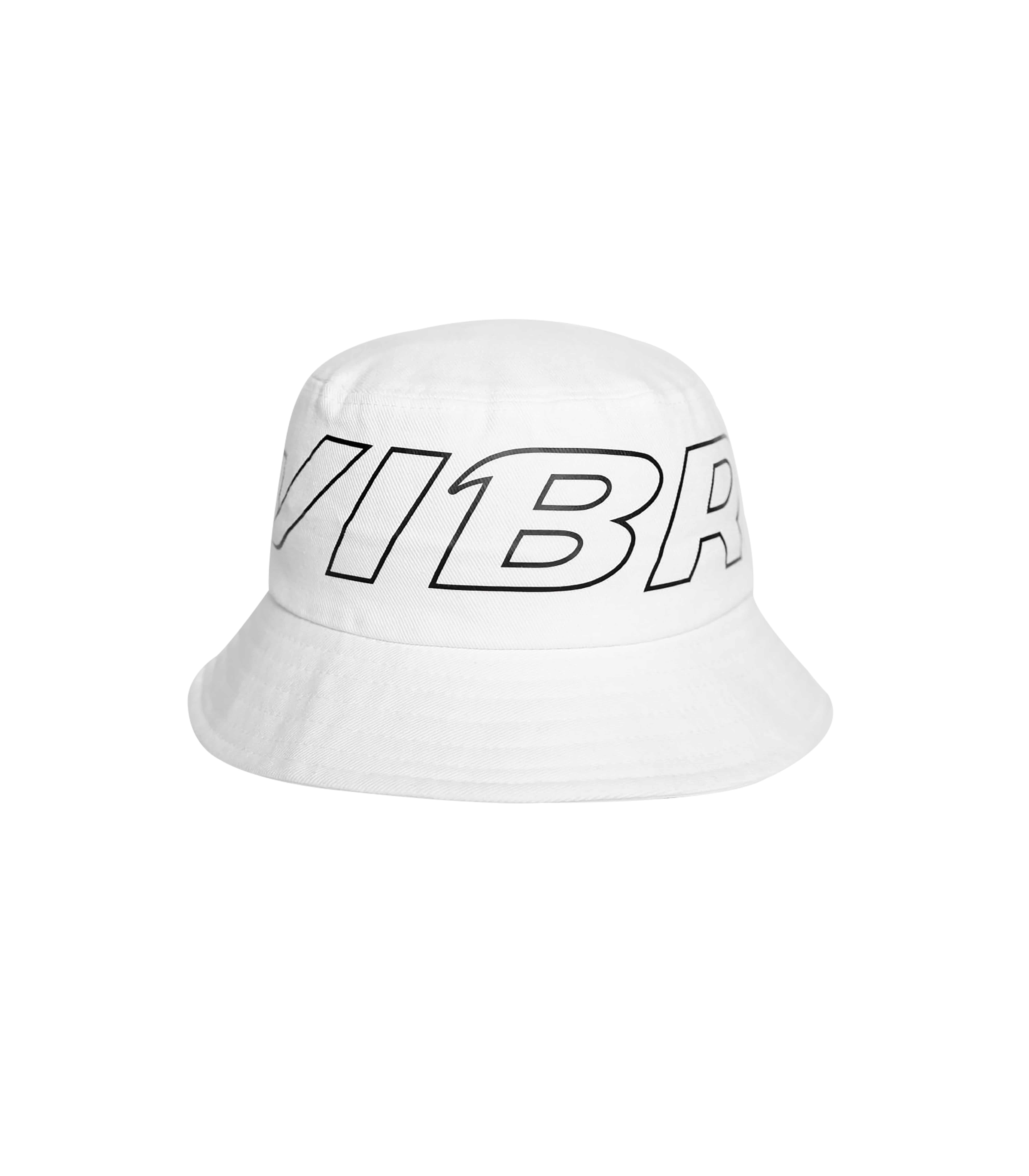 VIBRATEKIDS - STROKE LOGO POINT BUCKET HAT (WHITE)