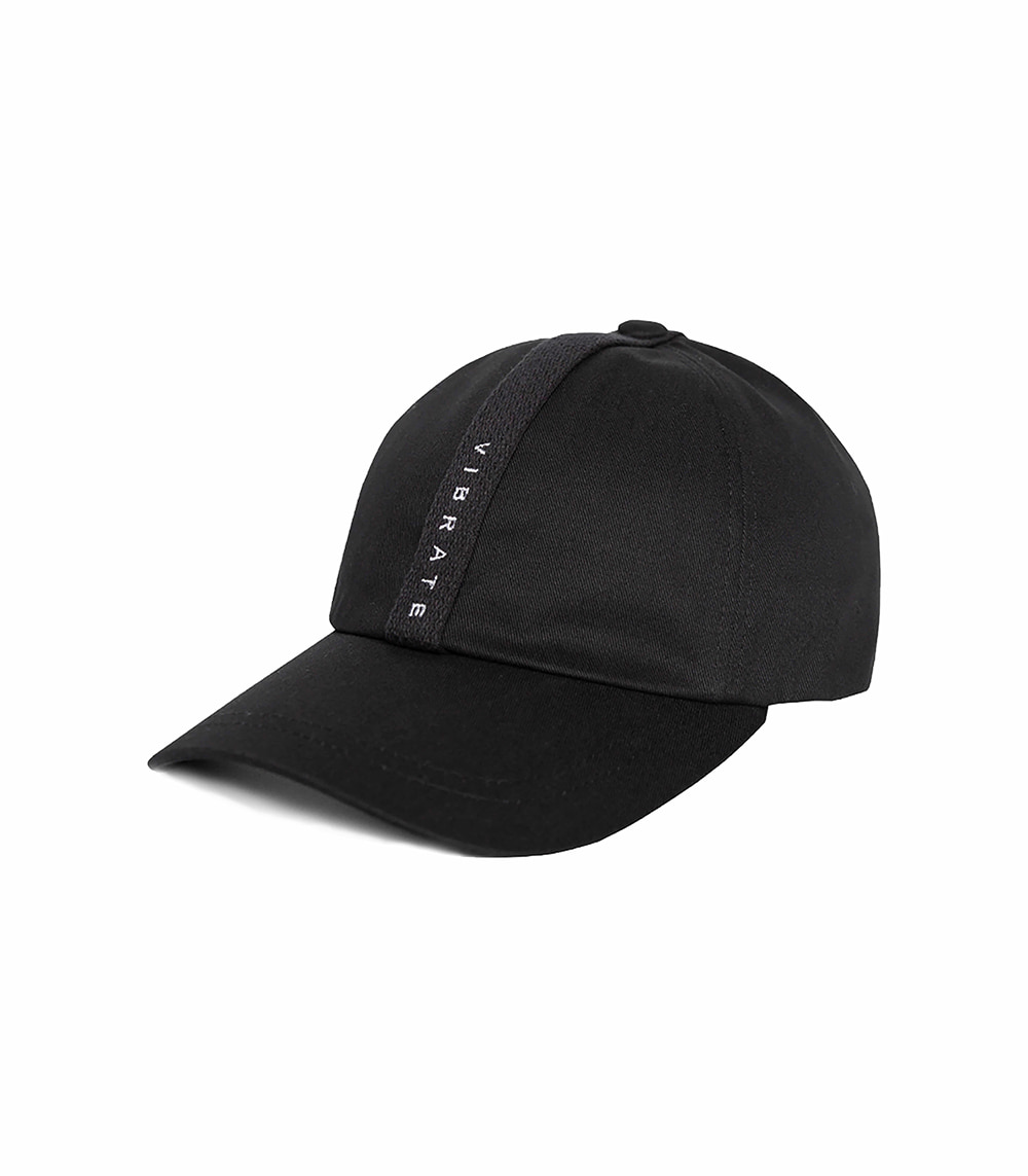 VIBRATE - VERTICAL WEBBING LOGO BALL CAP (BLACK)