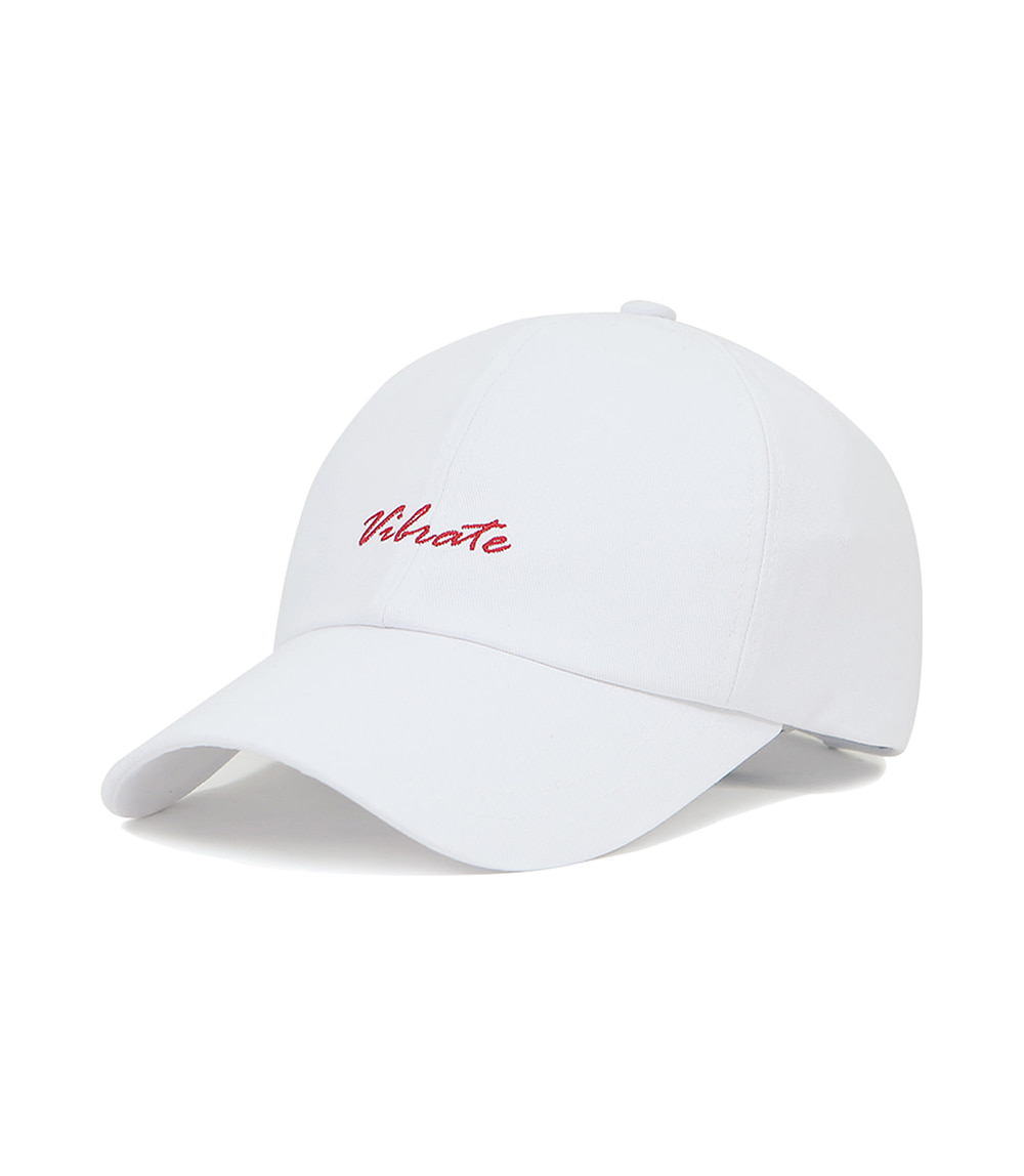 VIBRATE - ITALIC LOGO BALL CAP (white)