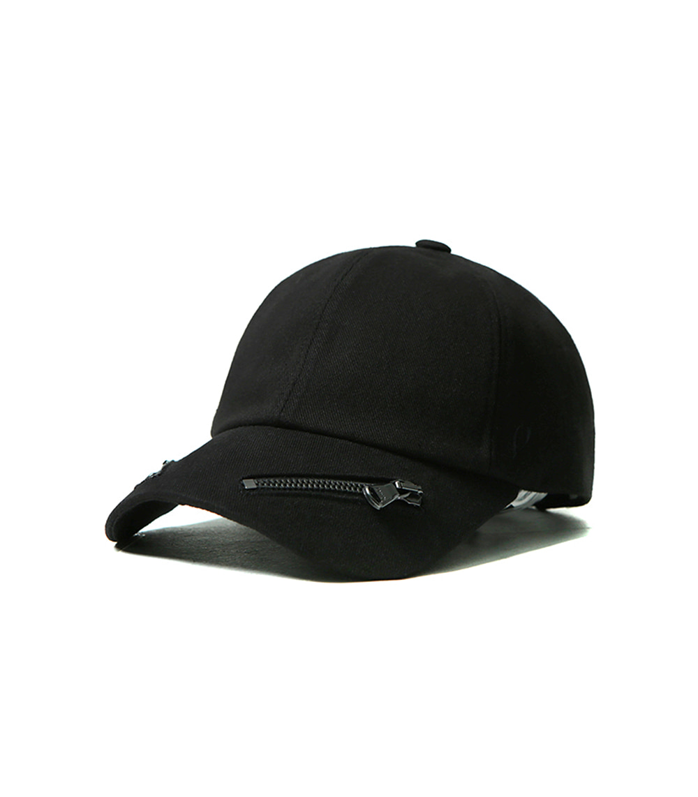 BLACK LINE - DOUBLE SIDE ZIPPER BALL CAP (black)
