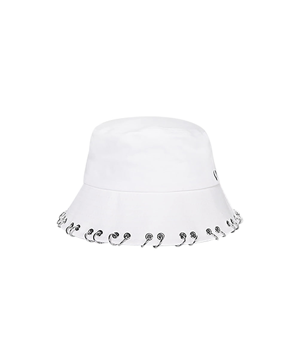 BLACKLINE - RING PIERCING BUCKET HAT (WHITE)