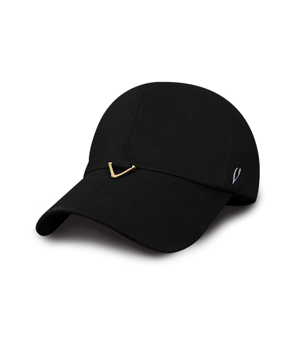 BLACK LINE - GOLD TRIANGLE VISOR BALL CAP (BLACK)