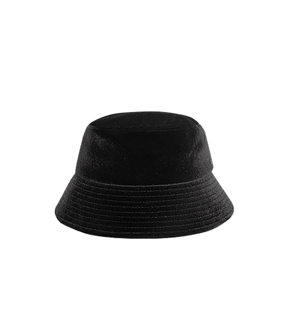 BLACK LINE - VELVET BUCKET HAT (BLACK)