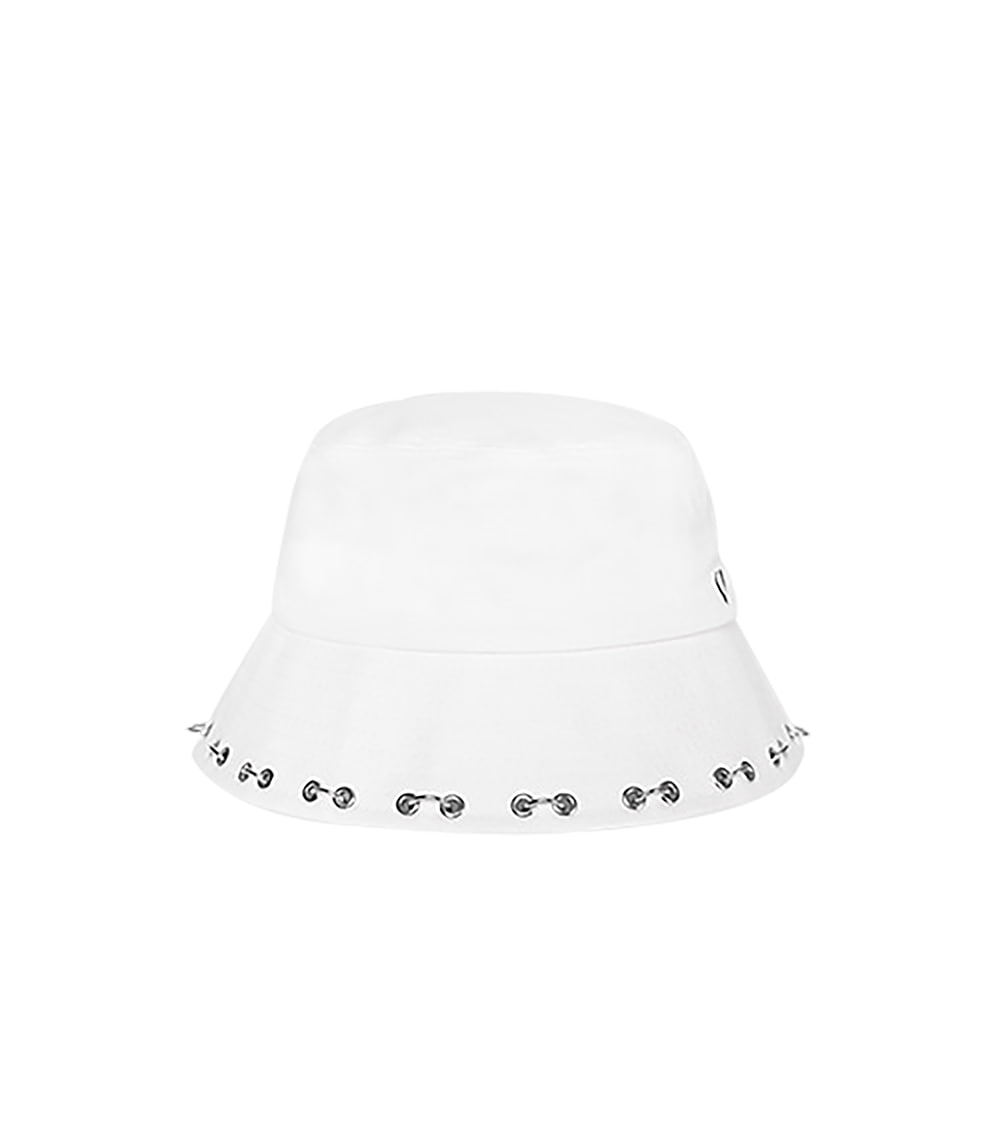 PUNCHED PIERCING BUCKET HAT (WHITE)