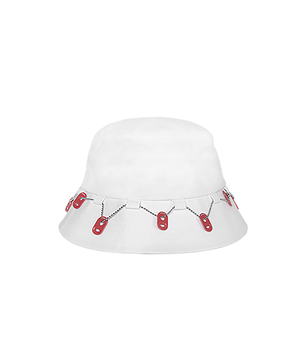 VIBRATE X BUDWEISER - CAN END CHAIN BUCKET HAT (WHITE)