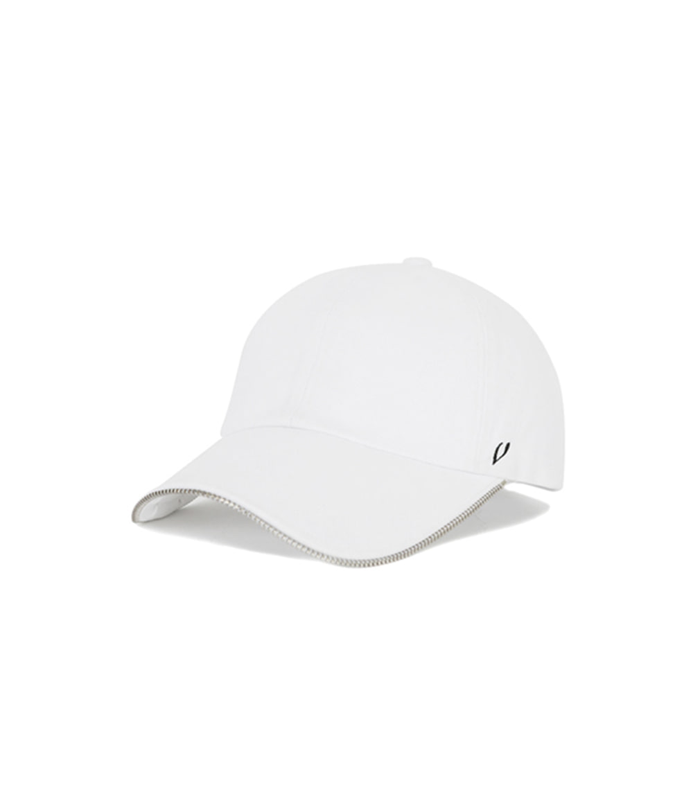 ZIPPER DETAIL BALL CAP (WHITE)