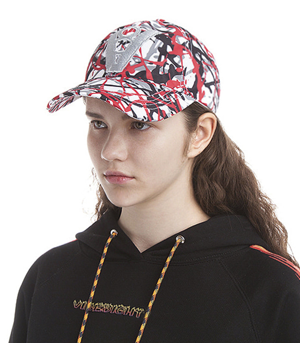 CAMOUFLAGE PATTERN BALL CAP (RED)