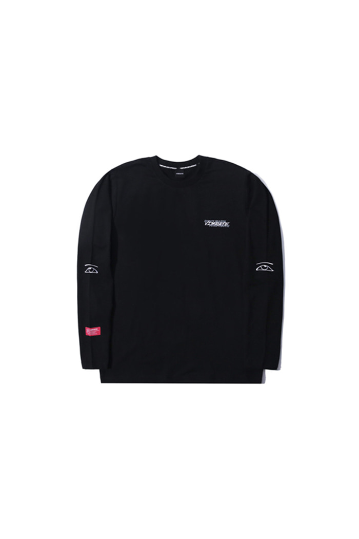 KEEP SMILING EMBROIDERY LONG SLEEVE (BLACK)