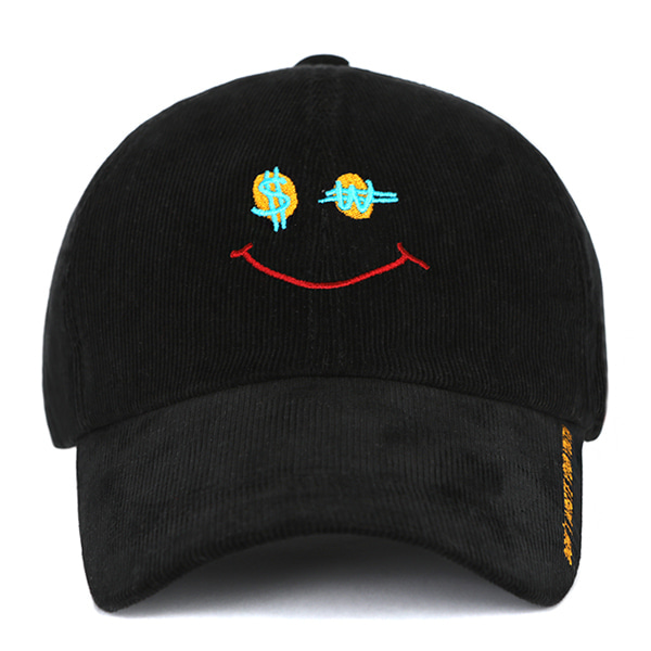 VIBRATE - CORDUROY SMILE BALL CAP (BLACK)