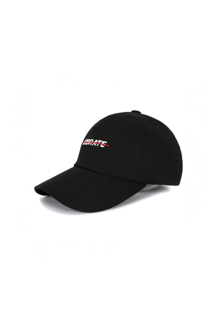RED CROSSLINE BALL CAP (BLACK)