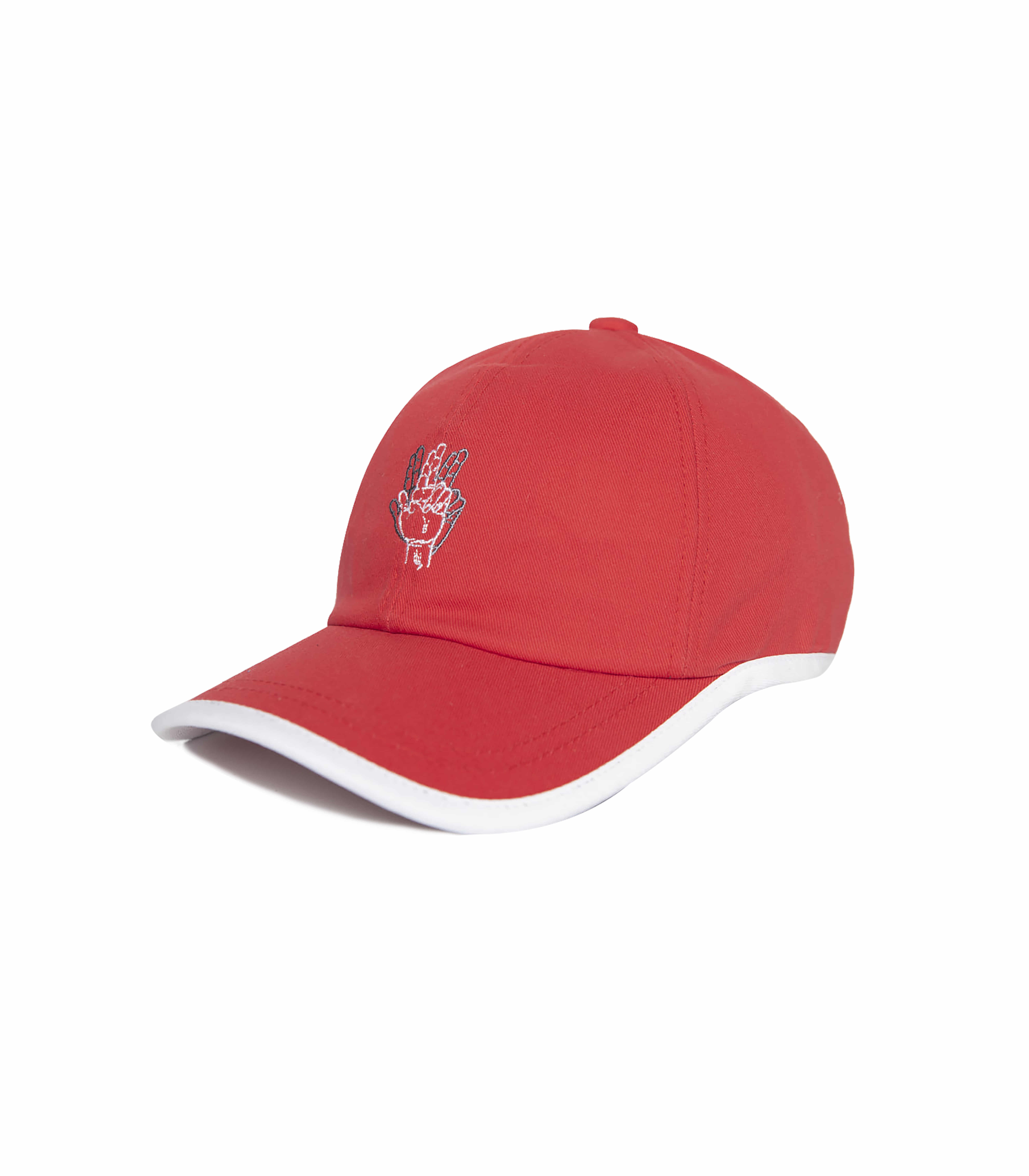 VIBRATEKIDS - ROUND PATCH HAND LOGO BALL CAP (RED)