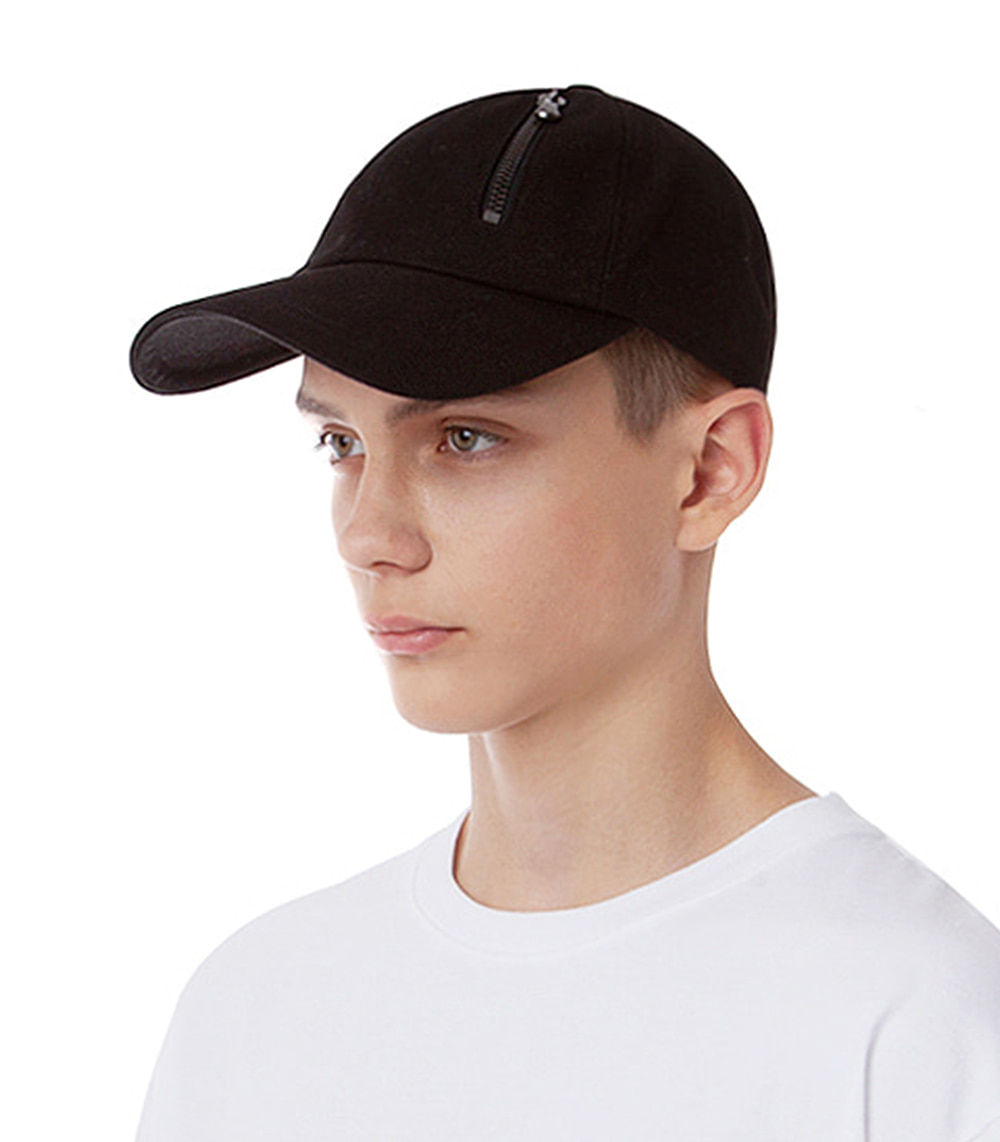 PANNEL ZIPPER BALL CAP (BLACK)