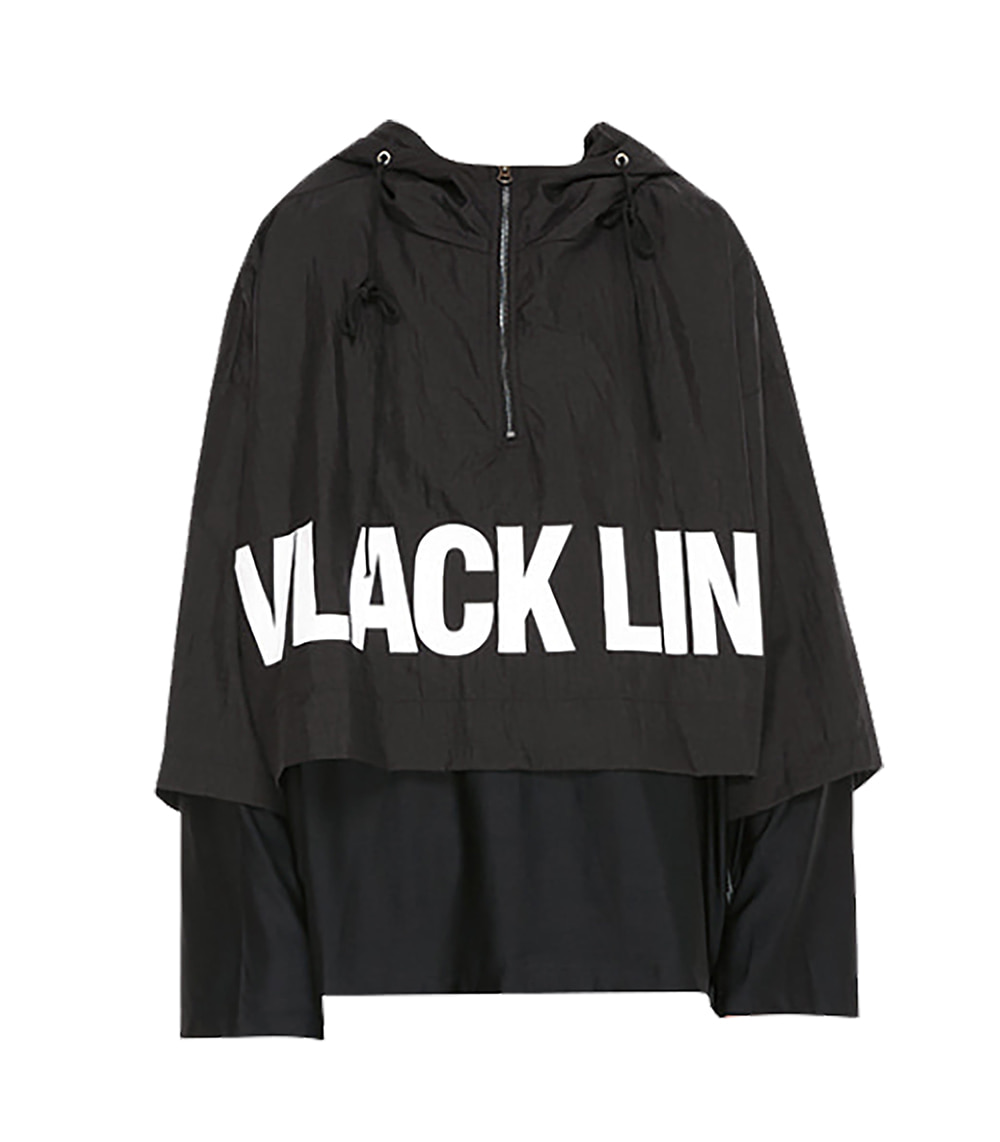 DOUBLE COVERED CAPE HOODIE JACKET (BLACK)