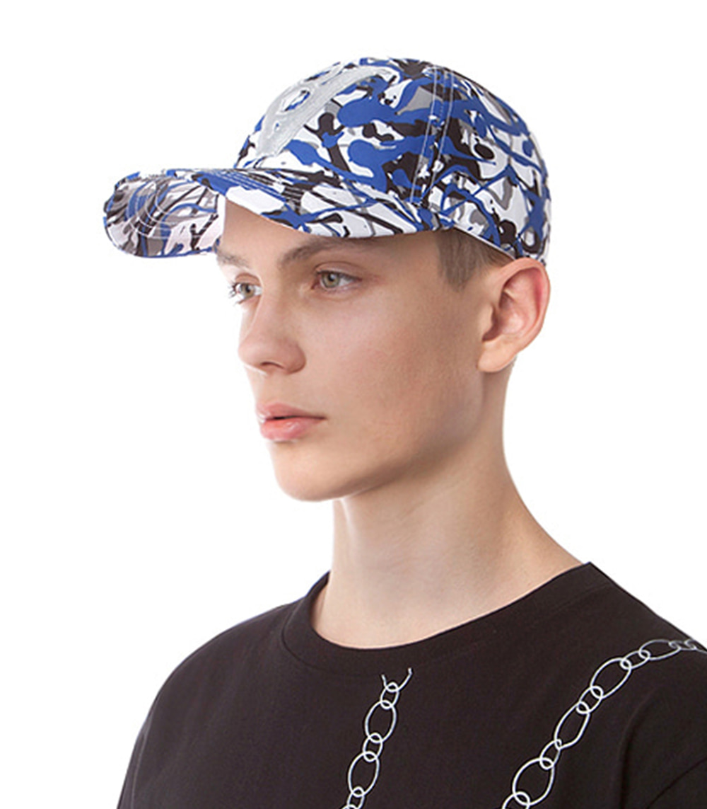 CAMOUFLAGE PATTERN BALL CAP (BLUE)