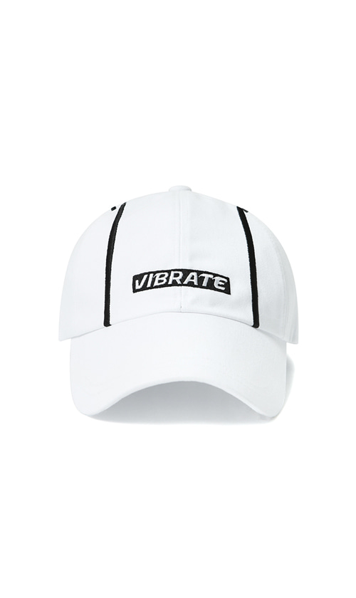 VERTICAL LINE BALL CAP (WHITE) - vibrate