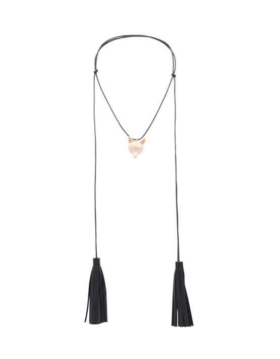 Fox Leather Tassel Necklace [송해나 착용]