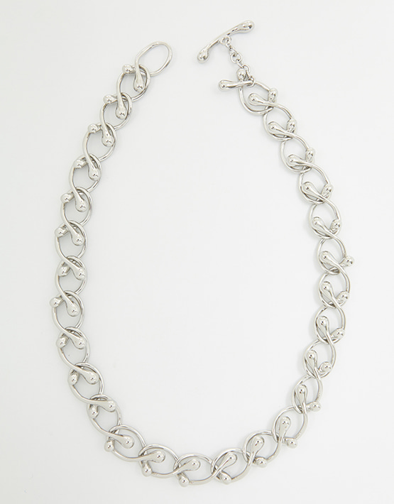Tear Drop Chain Necklace_Silver