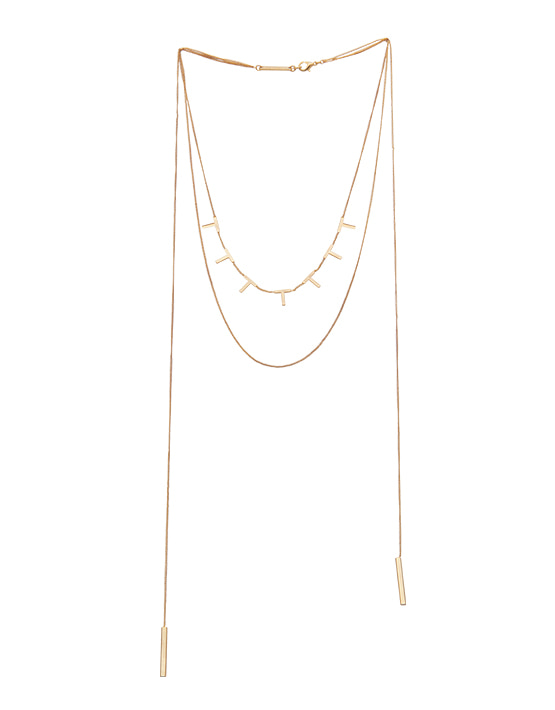 Vowel Lines Double Layered Necklace