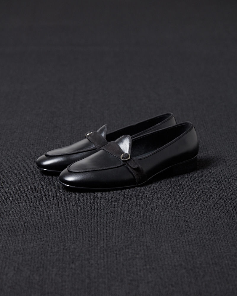 [206 HOMME]2020 S/S NEW COLLECTIONUNIQUE MONKSTRAPS BLACK LOAFERS(LEATHER 100%)(남성용 + 여성용)(SS-063)