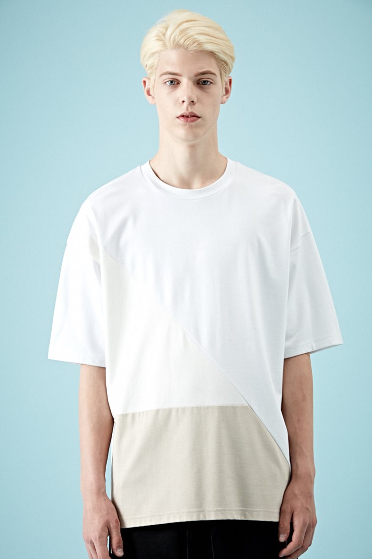 OVER-FIT™ 3-BLOCK WHITE T(UNISEX)(TH-009WE)▶{선주문자만 6월넷째주 예약배송}◀