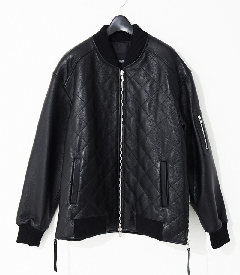[206 HOMME by JLDCLASSIC]OVER-FIT™ QUILTING STADIUM SIDE-ZIPPER JACKET(LT-241)