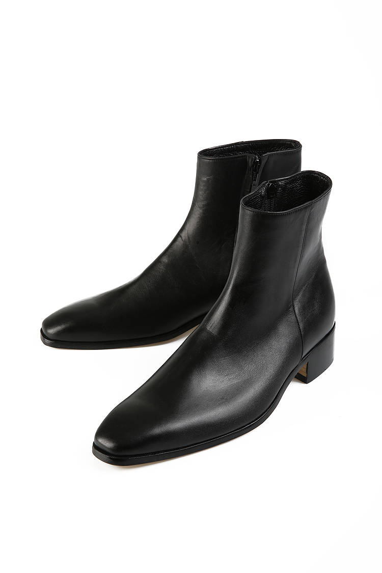 [206 HOMME]2020 S/S NEW COLLECTIONRUNWAY BLACK ANKLE BOOTS(SS-051)