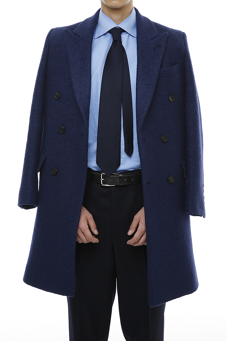 [206 HOMME]2014-15 F/W NEW COLLECTIONHAND-MADE™ DOUBLE BLUE BOCASI-WOOL COAT(CASHMERE 20% + WOOL 80%)MAN + WOMAN(CT-101)