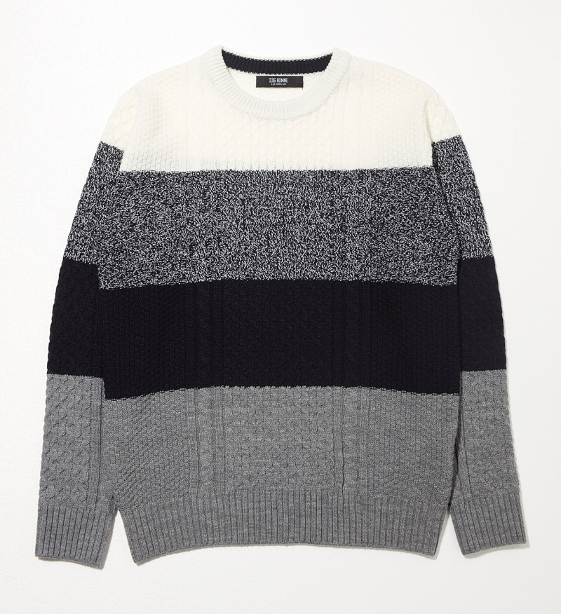 COMBINATION IVORY WOOL ROUND-KNIT