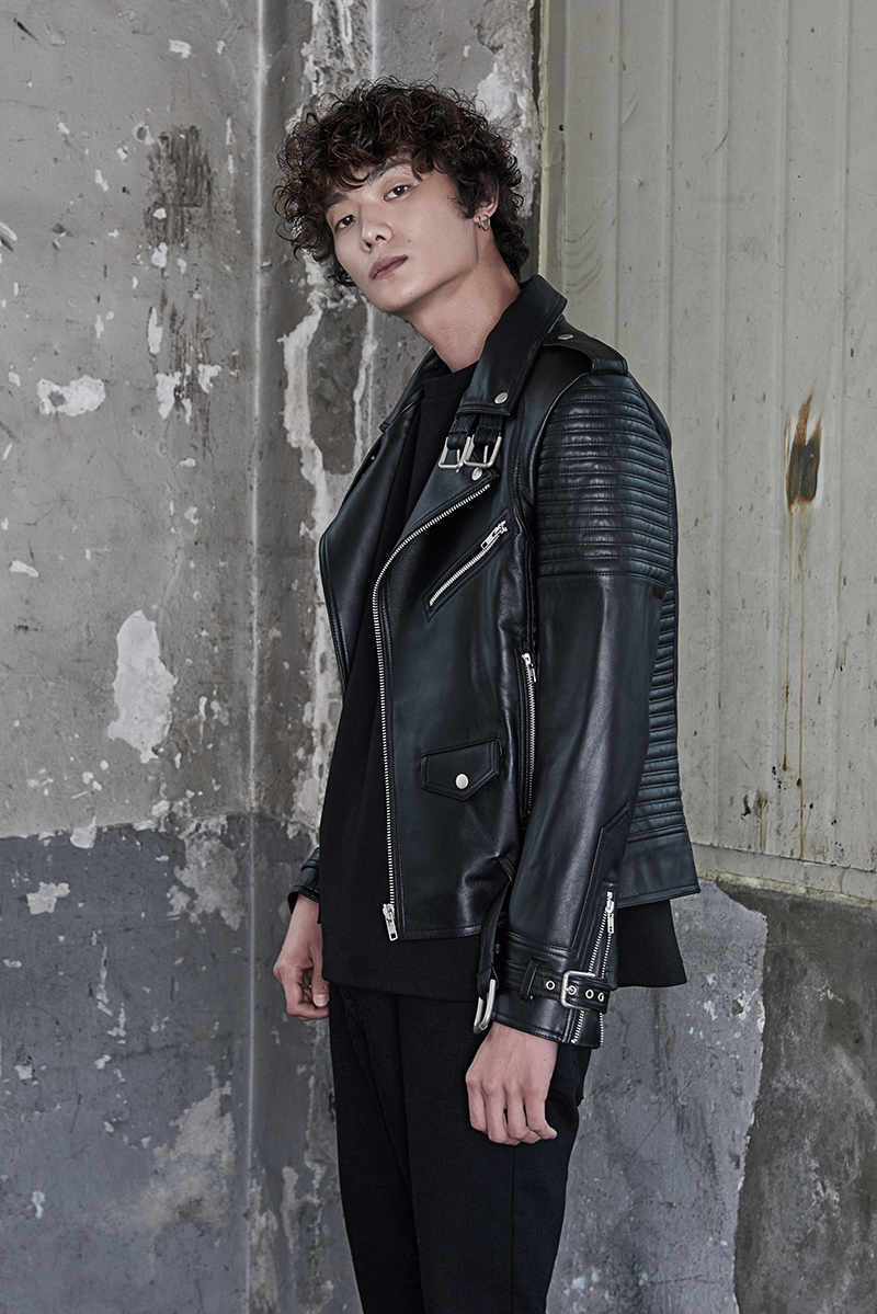 [206 HOMME by JLDCLASSIC]HIGH-QUALITY™ BELTED GOAT BIKER(HAND DOUBLE-STICH™)(LT-179)