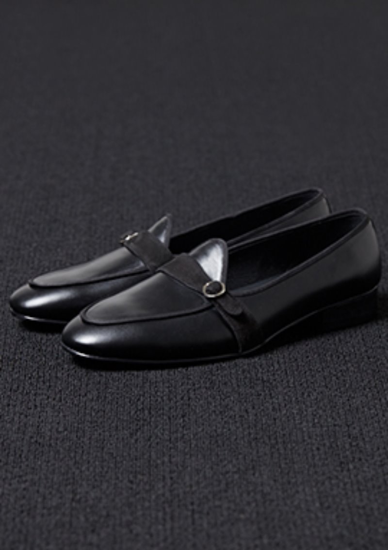 [206 HOMME]2020 S/S NEW COLLECTIONUNIQUE MONKSTRAPS BLACK LOAFERS(LEATHER 100%)(남성용 + 여성용)(SS-063)