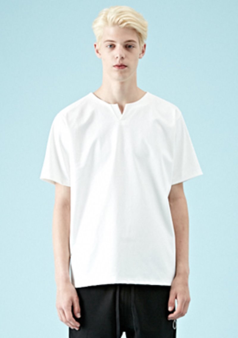SEMI-OVER FIT™ V-CUTTING HEAVY COTTON WHITE T(TH-030WE)▶{빠른배송}◀