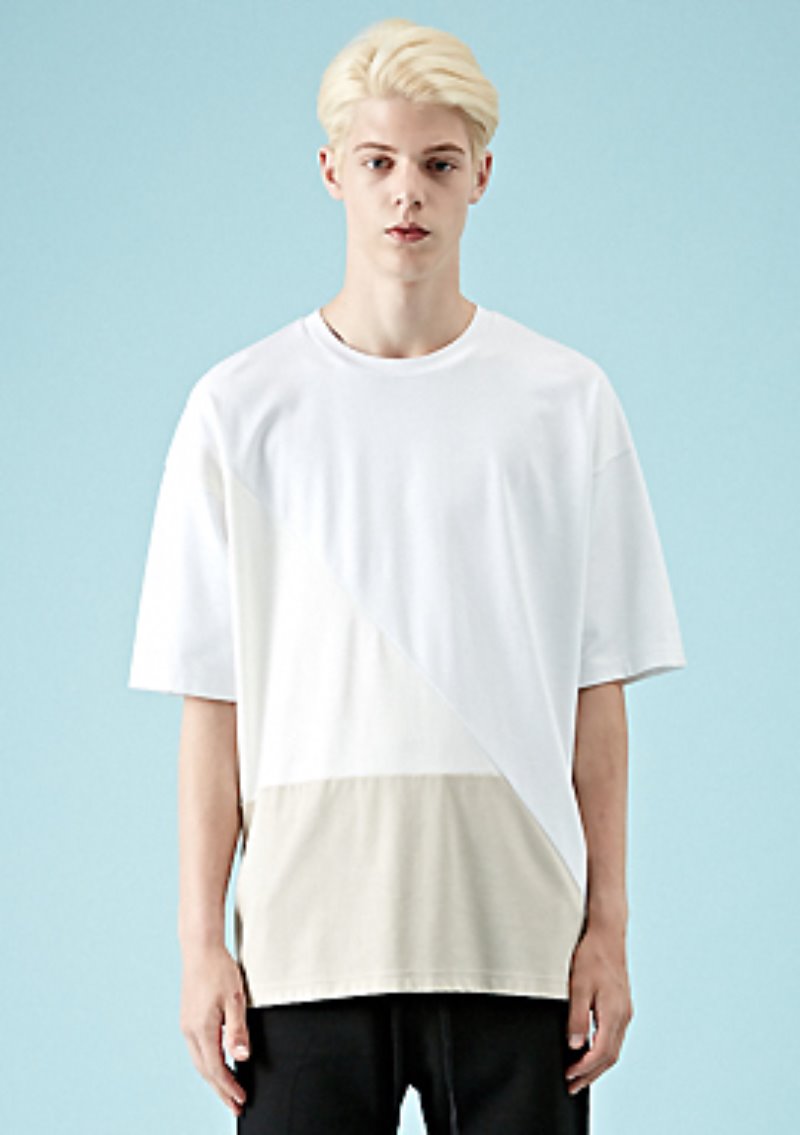 OVER-FIT™ 3-BLOCK WHITE T(UNISEX)(TH-009WE)▶{선주문자만 6월넷째주 예약배송}◀