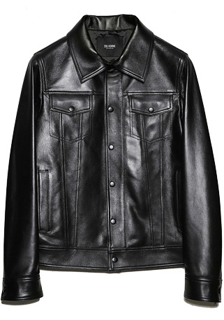 [206HOMME BY JLDCLASSIC] TRUCKER CLAXXIC BLACK-BUTTON JACKET(LT-156)